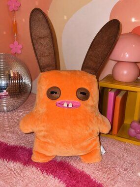 Fuggler Bigg Fugg Rabid Rabbit Plush 18in Realistic Teeth Orange Ugly Monster